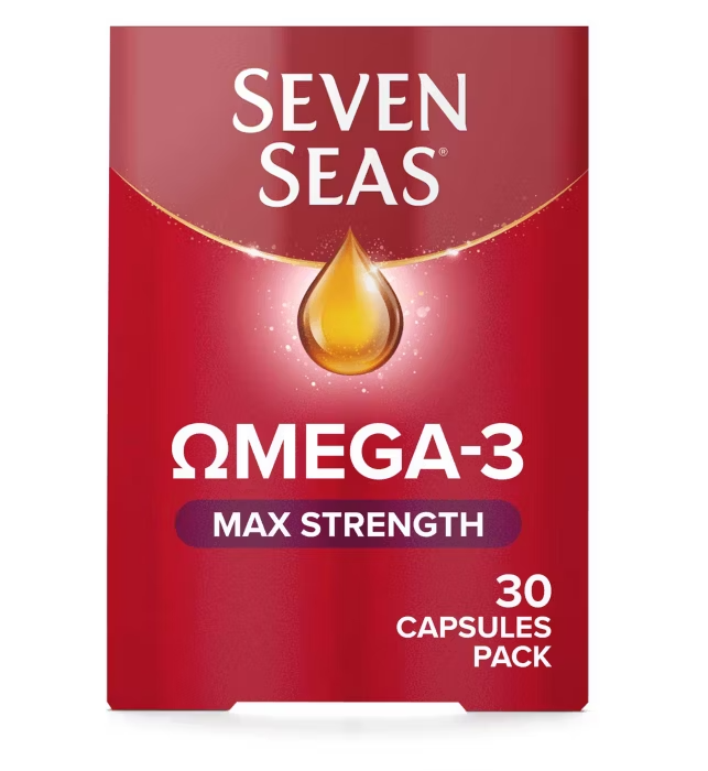 Seven Seas Omega-3 鱼油 最大强度 + 维生素 D - 30 粒胶囊