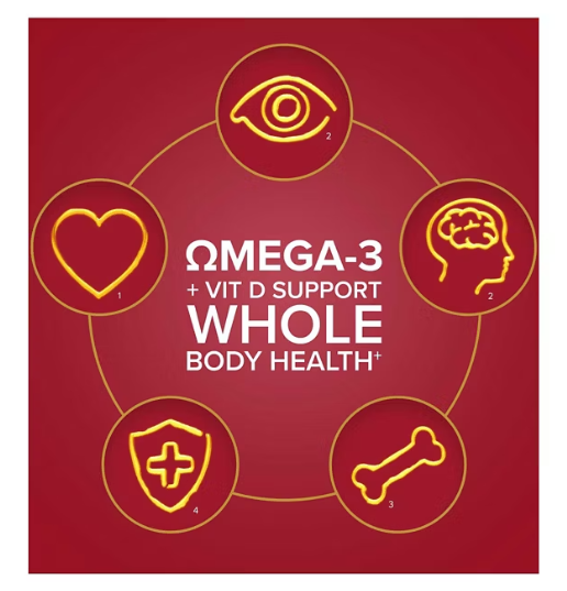 Seven Seas Omega-3 鱼油 最大强度 + 维生素 D - 30 粒胶囊