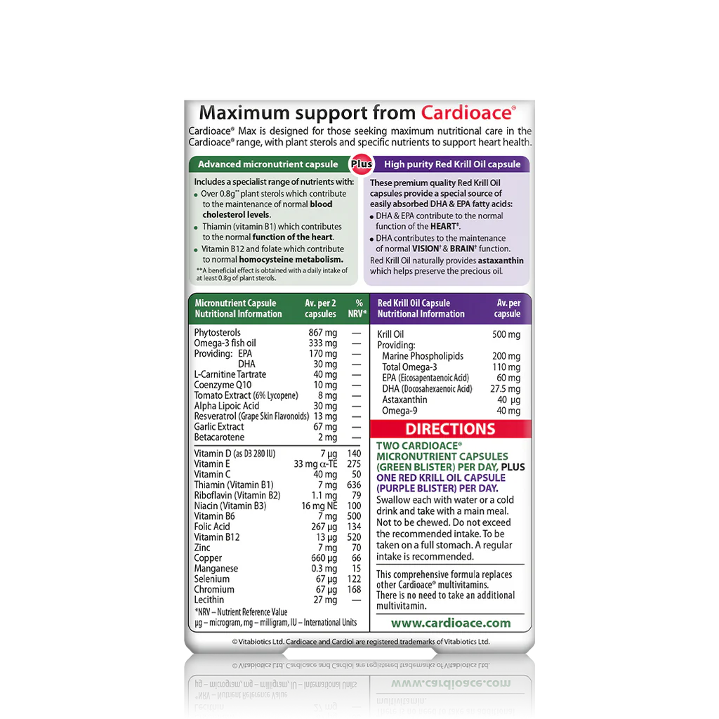 Vitabiotics Cardioace Max - 84 gélules