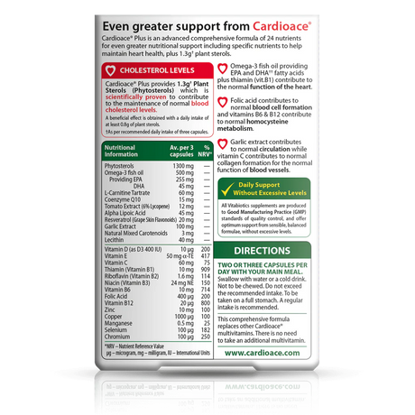 Vitabiotics Cardioace Plus - 60 gélules