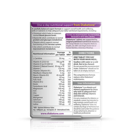 Vitabiotics Diabetone Original - 30 comprimés
