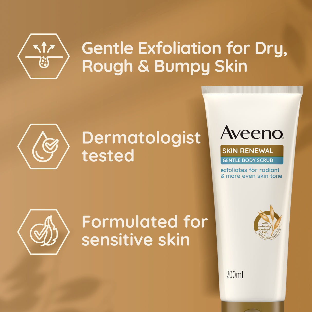 AVEENO® Skin Renewal Wash Off Gentle Body Scrub 200ml