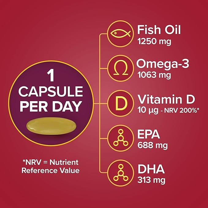Seven Seas Omega-3 Fish Oil Max Strength + Vitamin D - 30 Capsules