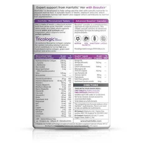 Vitabiotics Hairfollic Her Advanced - 30 Tablets + 30 Capsules
