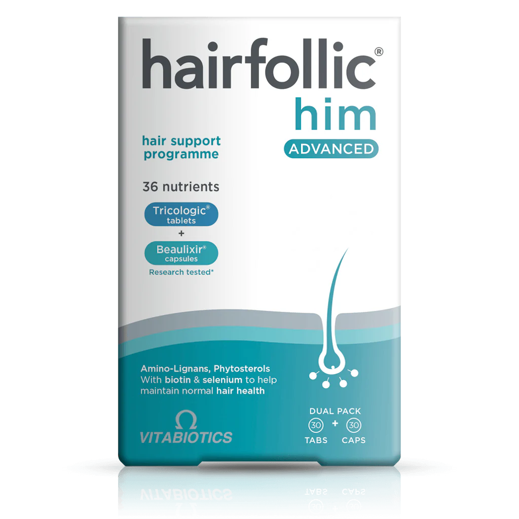 Vitabiotics Hairfollic Him Advanced - 30 Tablets + 30 Capsules