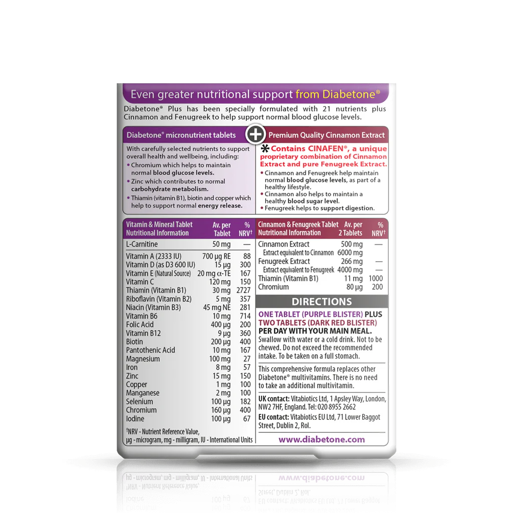 Vitabiotics Diabetone Plus Omega - 20 capsules