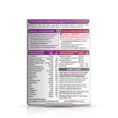 Vitabiotics Diabetone Plus Omega - 20 capsules