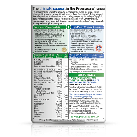 Vitabiotics Pregnacare Max - 84 Tablets