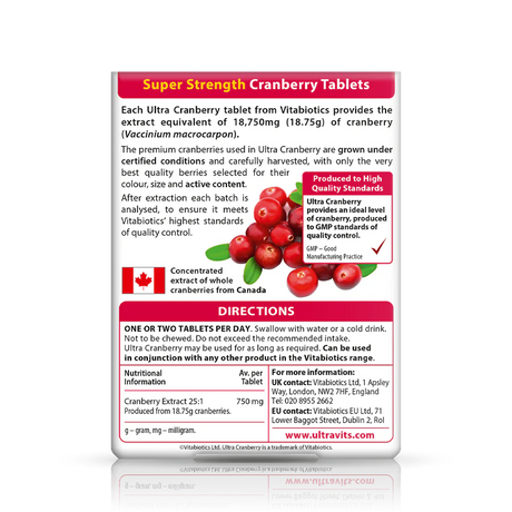 Vitabiotics Ultra Cranberry - 30 Tablets
