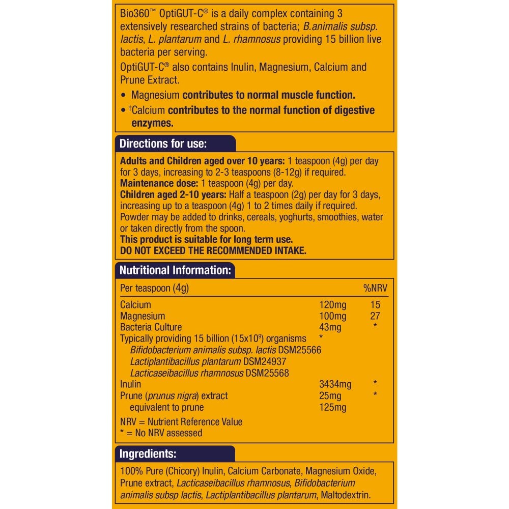 Natures Aid Bio360 OptiGUT-C (15 Billion Bacteria)