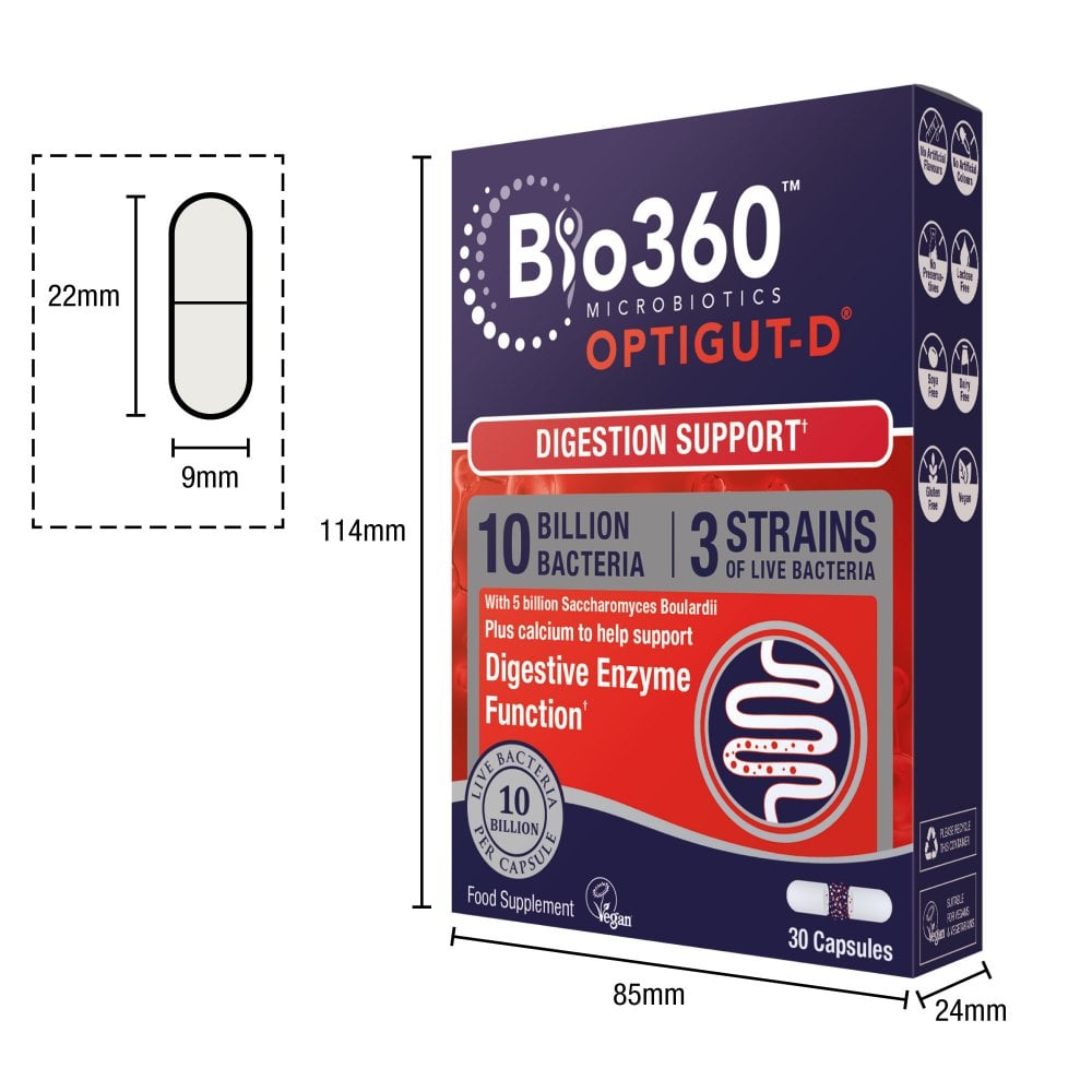 Natures Aid Bio360 OptiGUT-D (10 Billion Bacteria)
